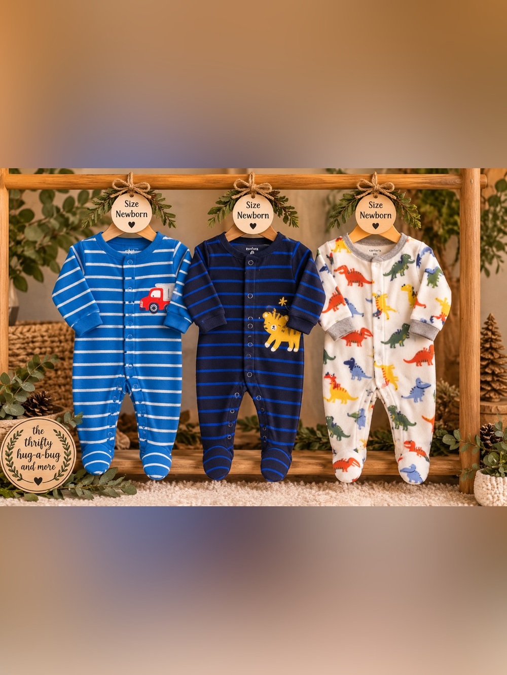 Carter’s Baby Boy Newborn Sleeper Bundle | 3-Pack Footed Pajamas NB
